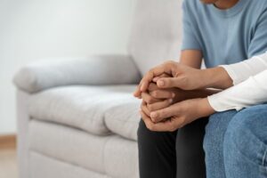 A mother caring for her child who's an addict.